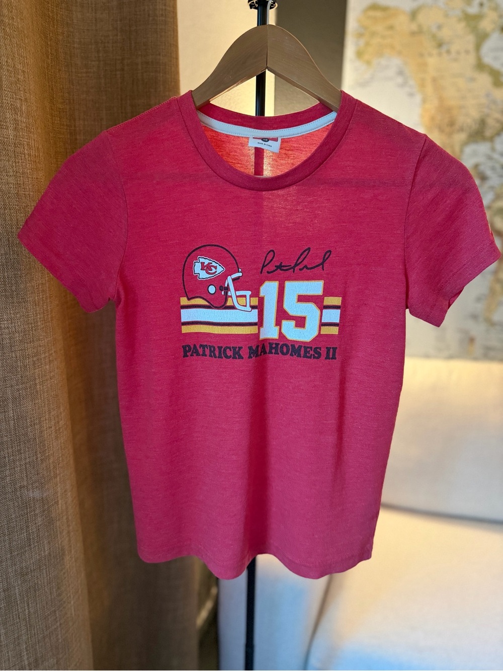 HOMAGE Heathered Red Kids' KC Chiefs Patrick Mahomes Tee